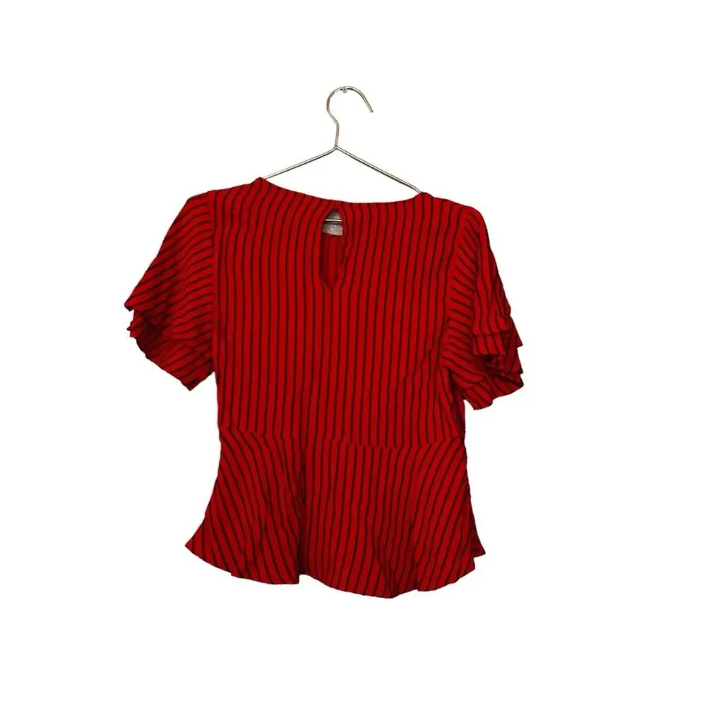 Zara Striped Peplum Blouse size small - Picture 6 of 6